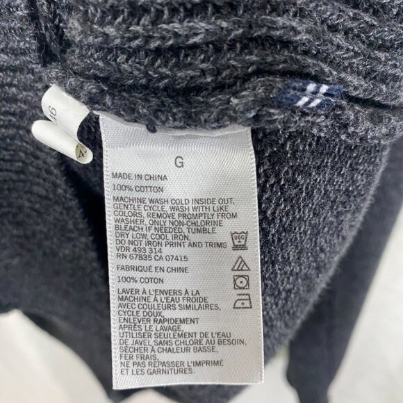 Nautica Mens Sweater Large Button Front Mock Neck Gray Knit Ribbed Cozy Casual - Picture 8 of 8